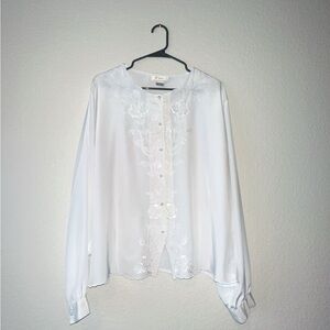 Voir Voir White Floral Women's Blouse
